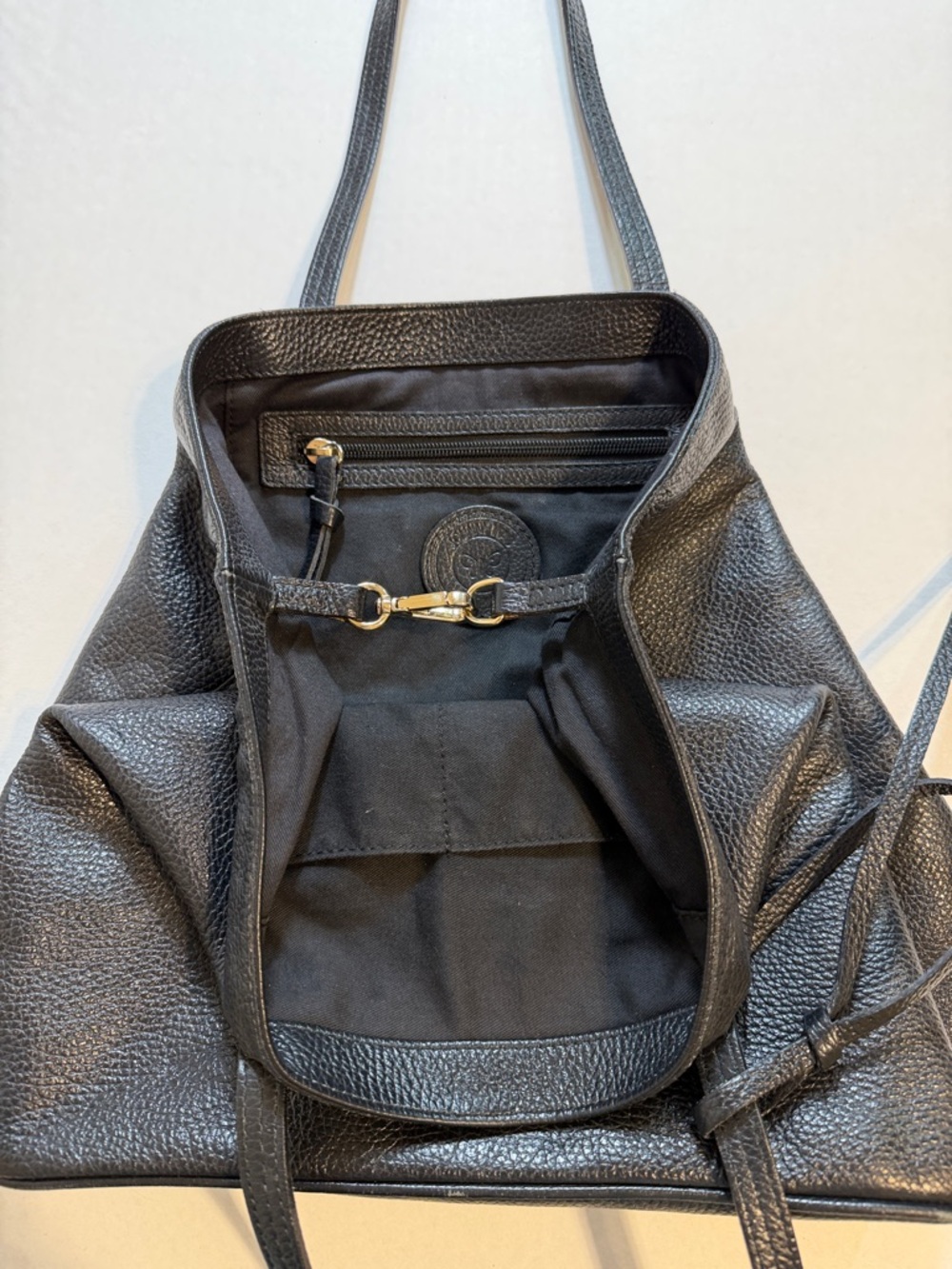 Johnny Was Tippi Tote Black Pebbled Leather - Picture 3 of 10